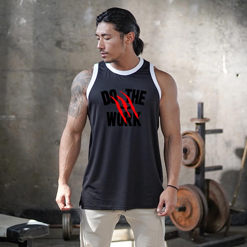 Áo Ba Lỗ Thể Thao Plus Size In Họa Tiết Khô Nhanh Cho Nam