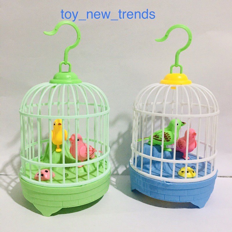 Đồ chơi trẻ em, đồ chơi lồng chim biết hót. Đồ chơi chạy bằng pin AA, có đèn led, kích thước 21cm x10cm