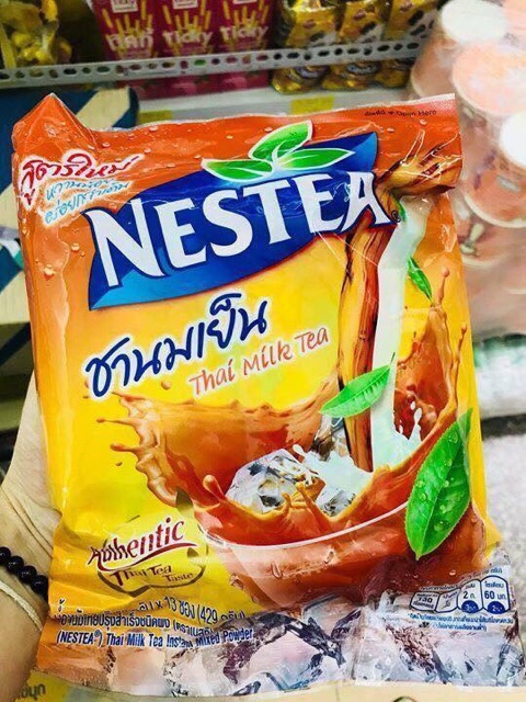 Trà sữa Nestea milk tea và trân châu đường đen Thái Lan