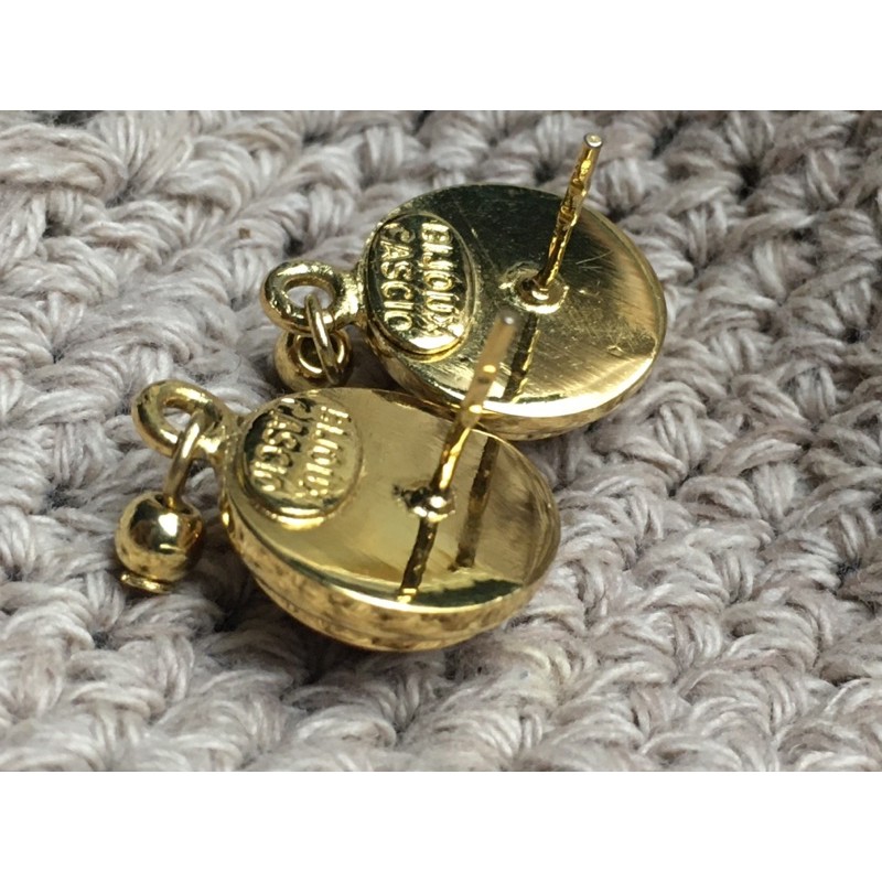 Bông tai xỏ vintage Ý Bijoux Cascio đính san ho