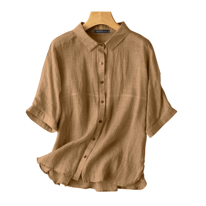 Áo sơ mi ZANZEA tay lửng thời trang dành cho nữ