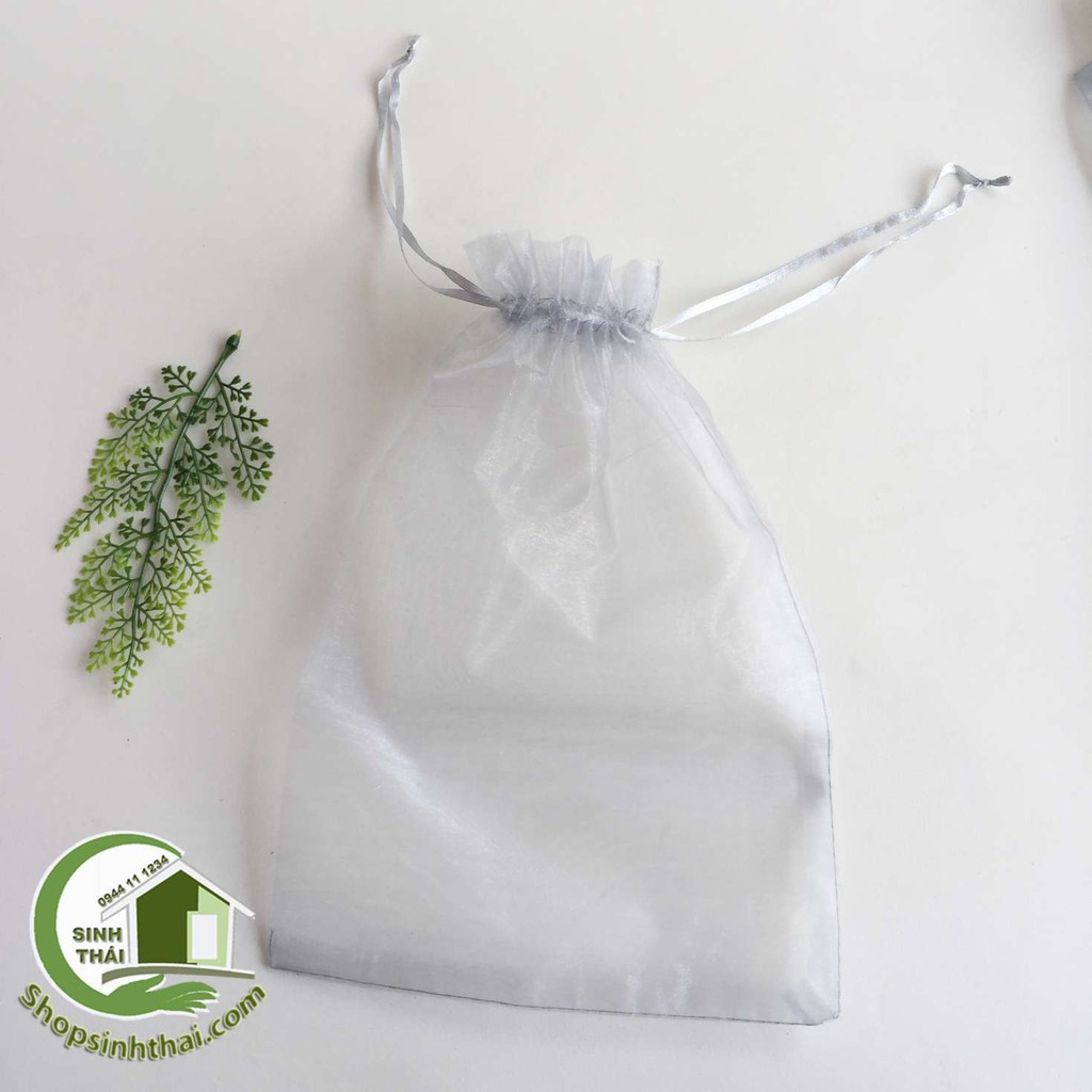 Túi vải voan dây rút màu xám - túi lớn 20x30cm - túi đựng mỹ phẩm, đựng bánh kẹo, quà tặng, hoa khô thơm