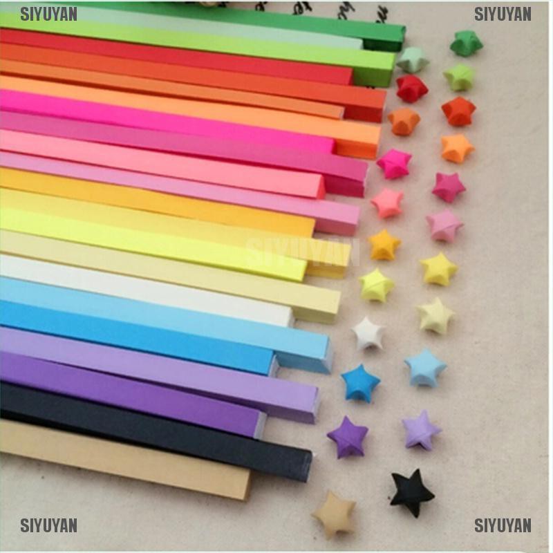 Giấy gấp sao phong cách origami nhiều màu sắc
