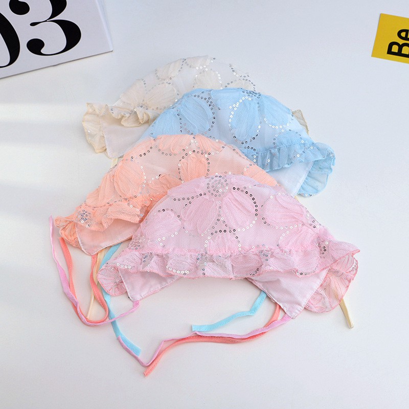 Nón Cotton Phối Ren Xinh Xắn Dành Cho Bé Gái