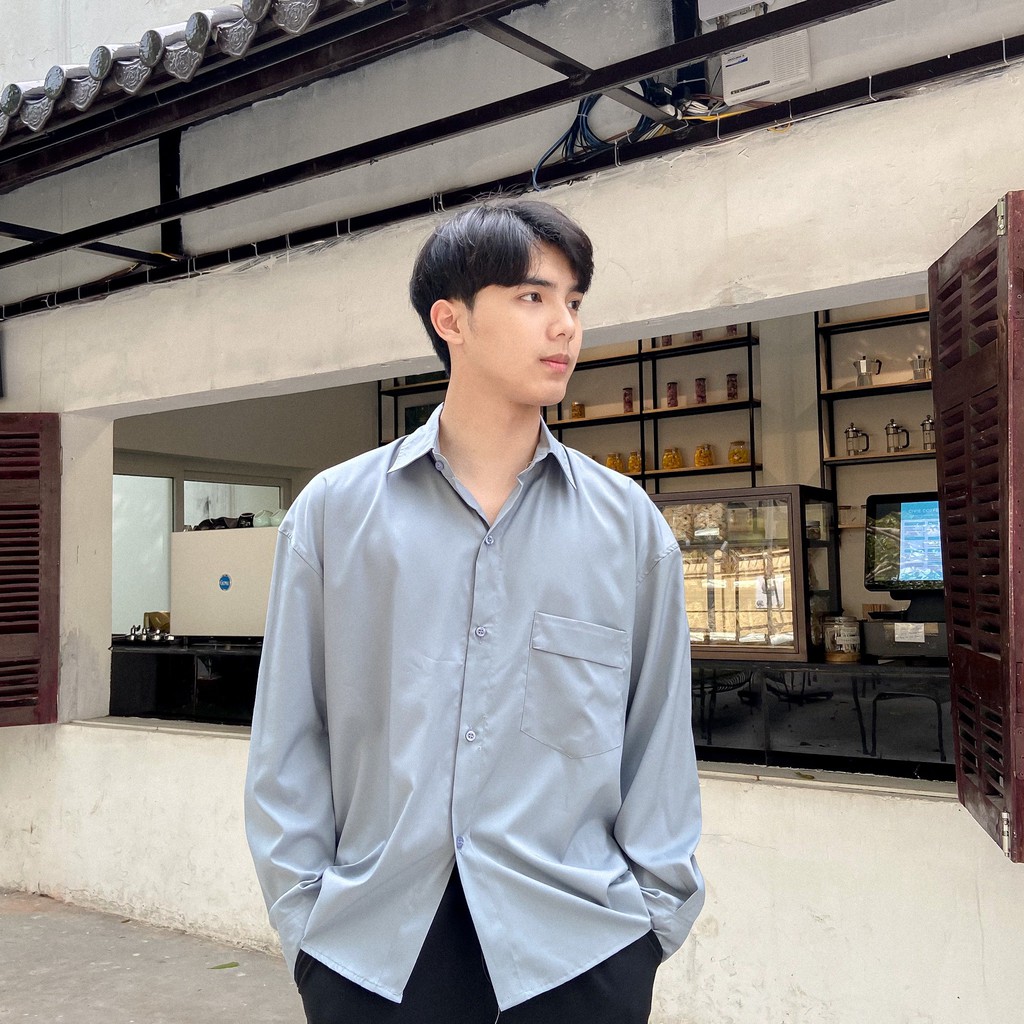 Áo sơ mi dài tay basic túi trước ngực , áo thun nam nữ trơn unisex , Odin Clothing | BigBuy360 - bigbuy360.vn