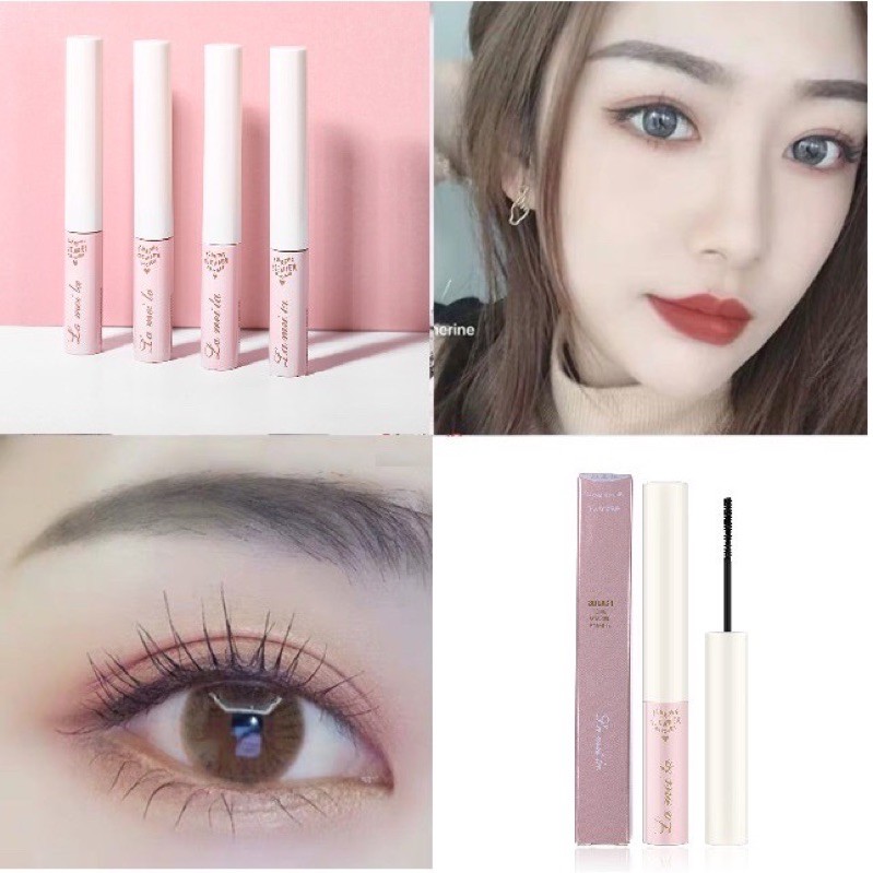 Mascara Siêu Mảnh Tơi Mi Lameila Skinny Microcara Vỏ Hồng 2 màu đen nâu