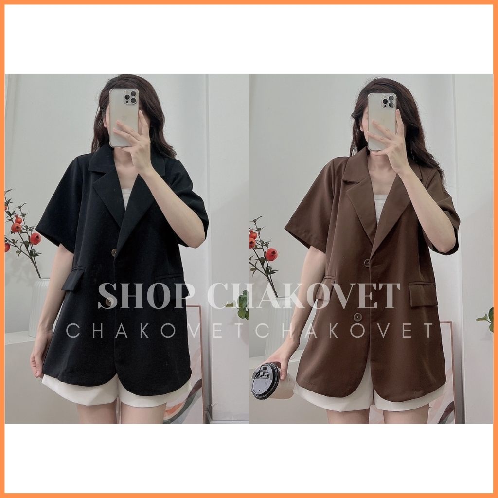 Áo vest blazer nữ cộc tay A8313, áo khoác ngoài nữ tay ngắn chất đẹp 1 lớp công sở trẻ trung hàn quốc cao cấp - CHAKOVET | BigBuy360 - bigbuy360.vn