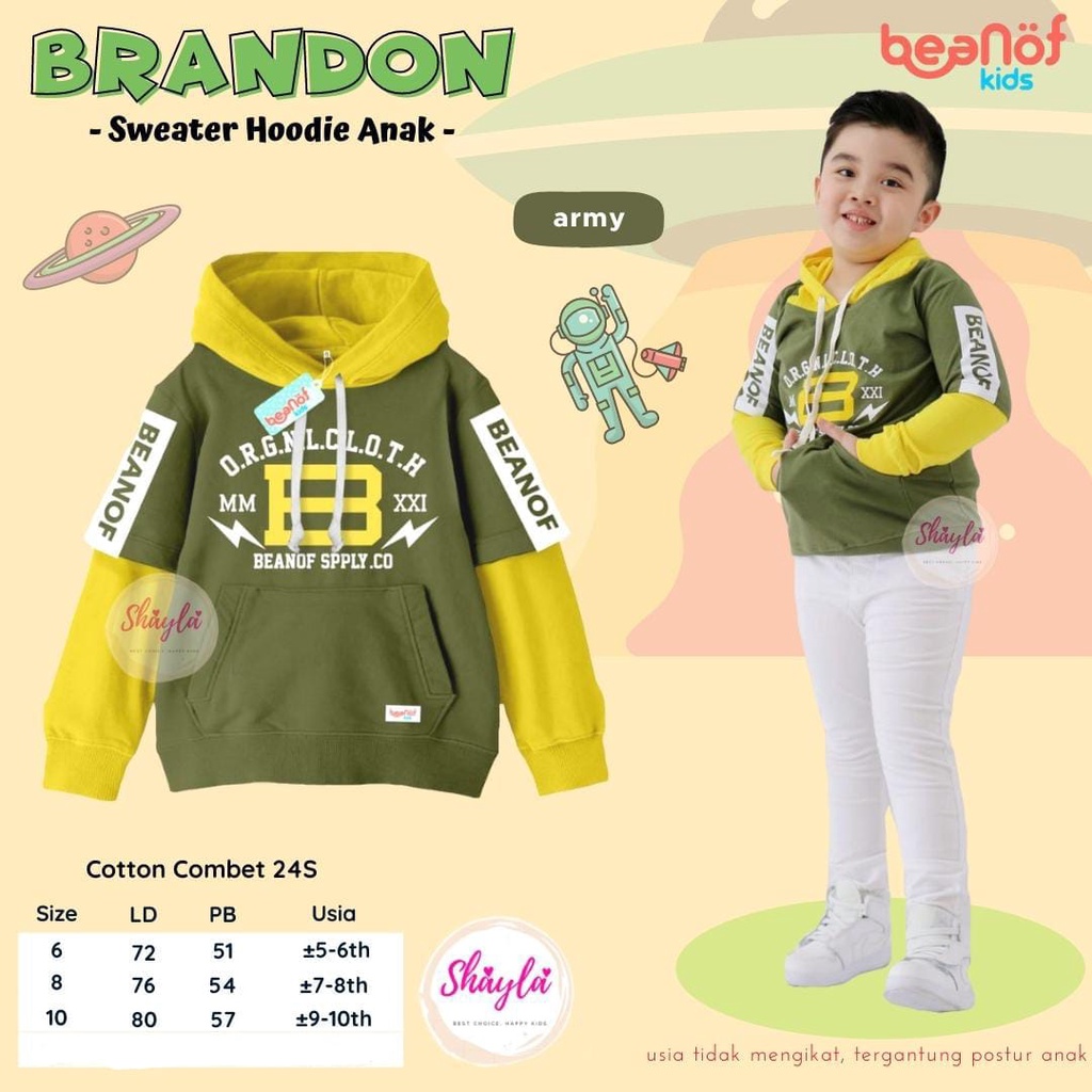 Áo thun SWEATER HOODIE cho nam từ 5-12 tuổi - COTON COMBET 24S