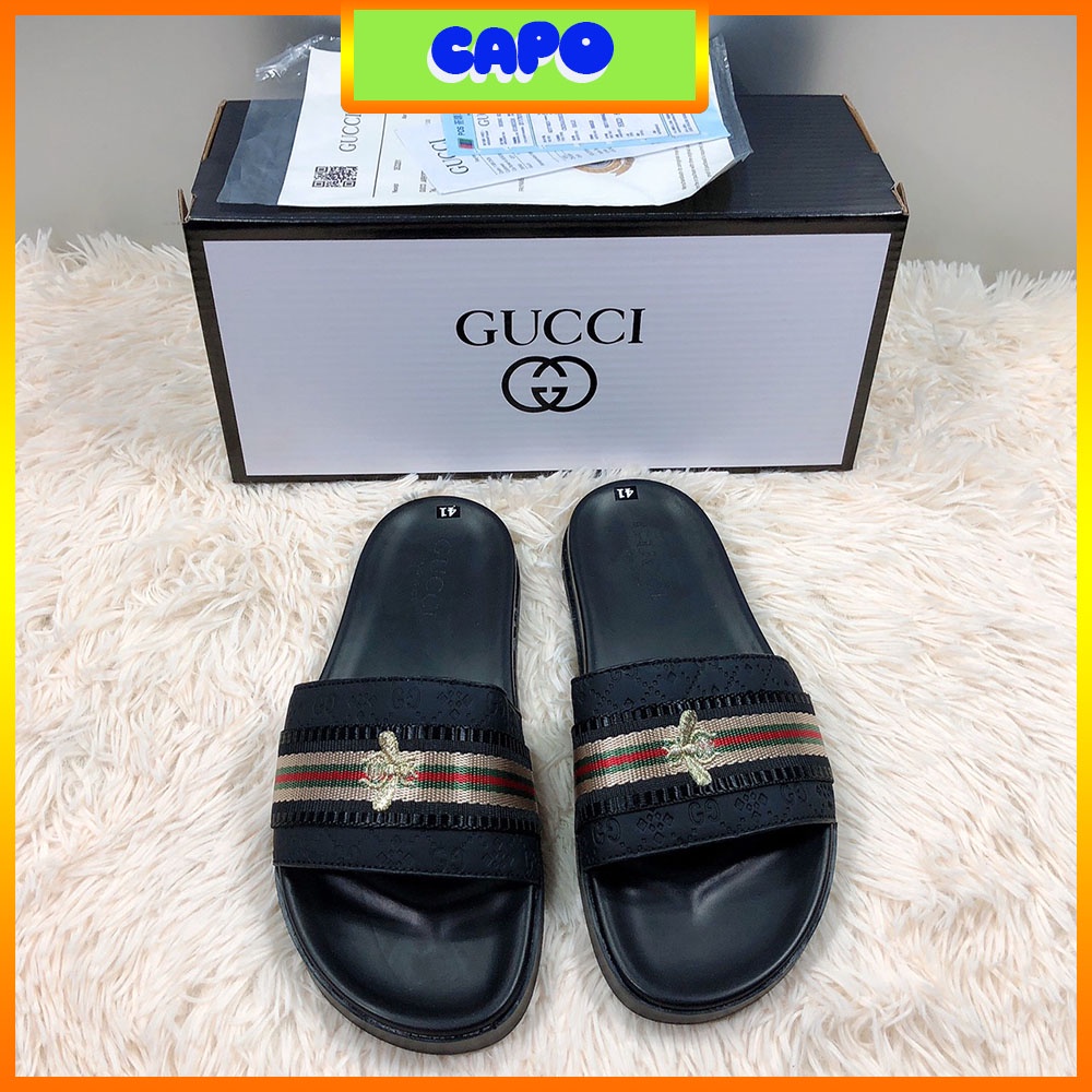 Dép nam , Dép nam quai ngang ⭐ HÀNG ĐẸP ⭐ FULL BOX ⭐ mẫu mới GC quai da xít đế PU siêu đẹp !!