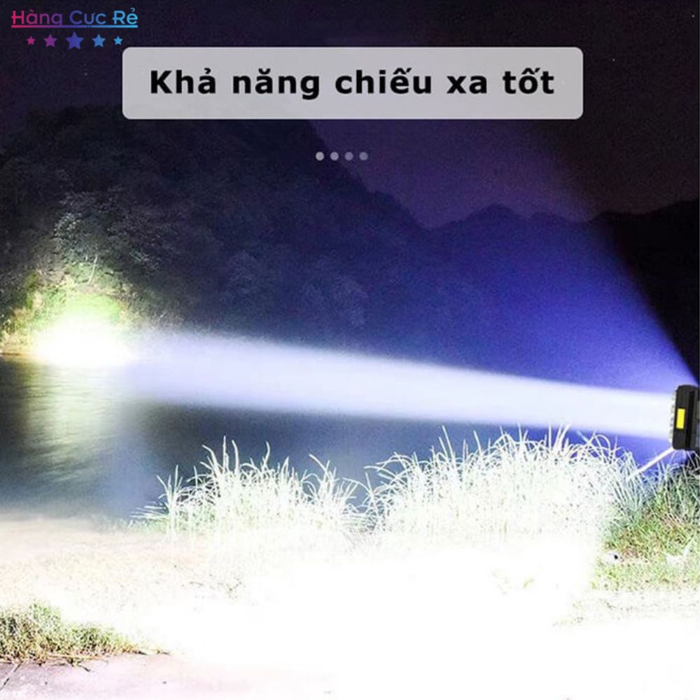 Đèn pin cầm tay siêu sáng W5117, 8 bóng Led, chiếu xa 100m, pin sạc, 4 chế độ sáng có COB – Shop Hàng Cực Rẻ