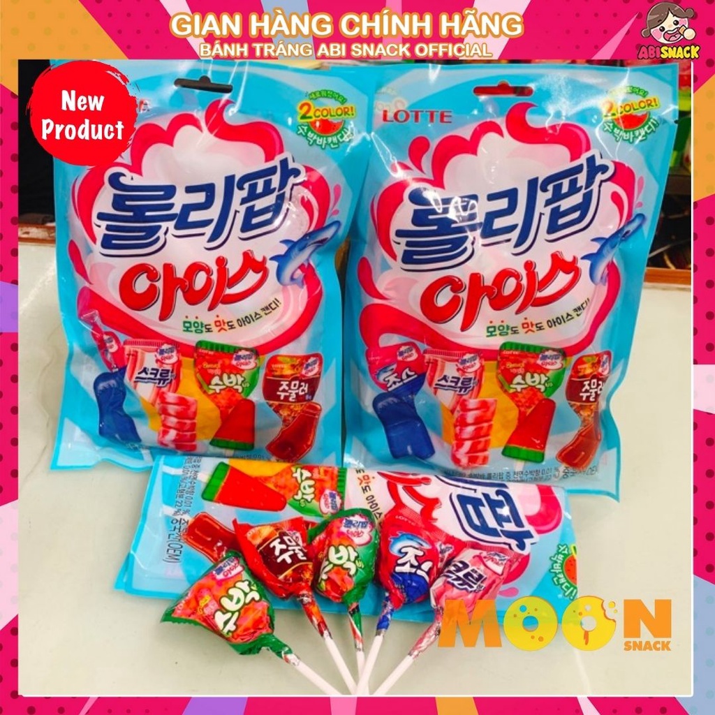 LẺ 1 CÂY KẸO MÚT CỨNG ICE LOLLIPOP HÌNH QUE KEM HÃNG LOTTE HÀN QUỐC 13g