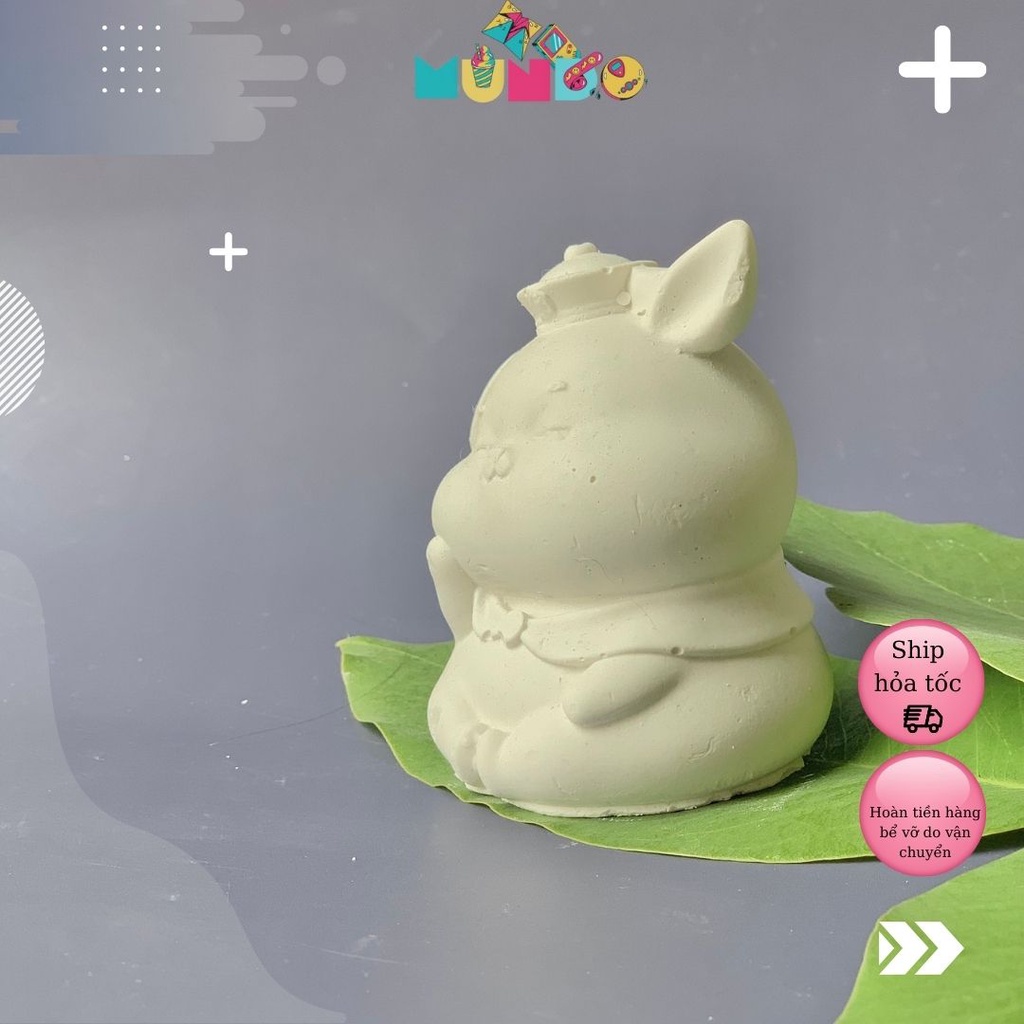 Tượng Tô Màu Cao Cấp Chọn Mẫu SIZE M Thỏ Hoàng Tộc , Tượng Thạch Cao MUNDO