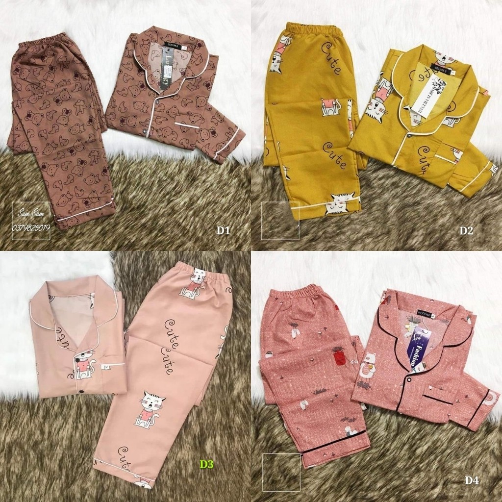 Sale👉Bộ Pijama (Quần Dài-Tay Dài) Bộ Mặc Nhà Kate Thái Cao Cấp Hàng Loại 1 Mềm Mại, Thầm Hút Mồ Hôi, Không Xù | BigBuy360 - bigbuy360.vn