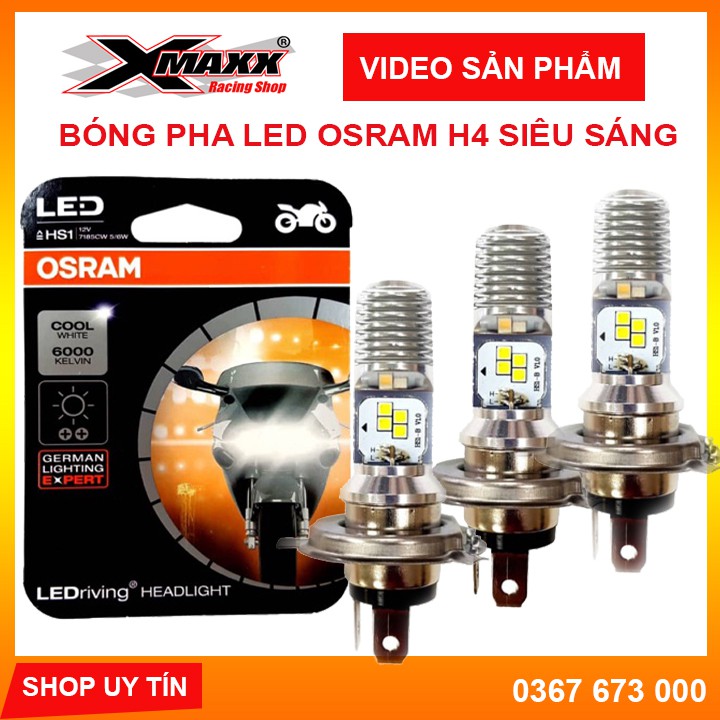 Bóng pha LED 3 chân H4 siêu sáng-hàng OSRAM chính hãng nhập khẩu từ Đức-bảo hành 1 năm_#osram