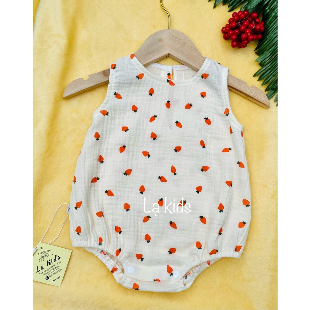 Body xô muslin và nón cho bé