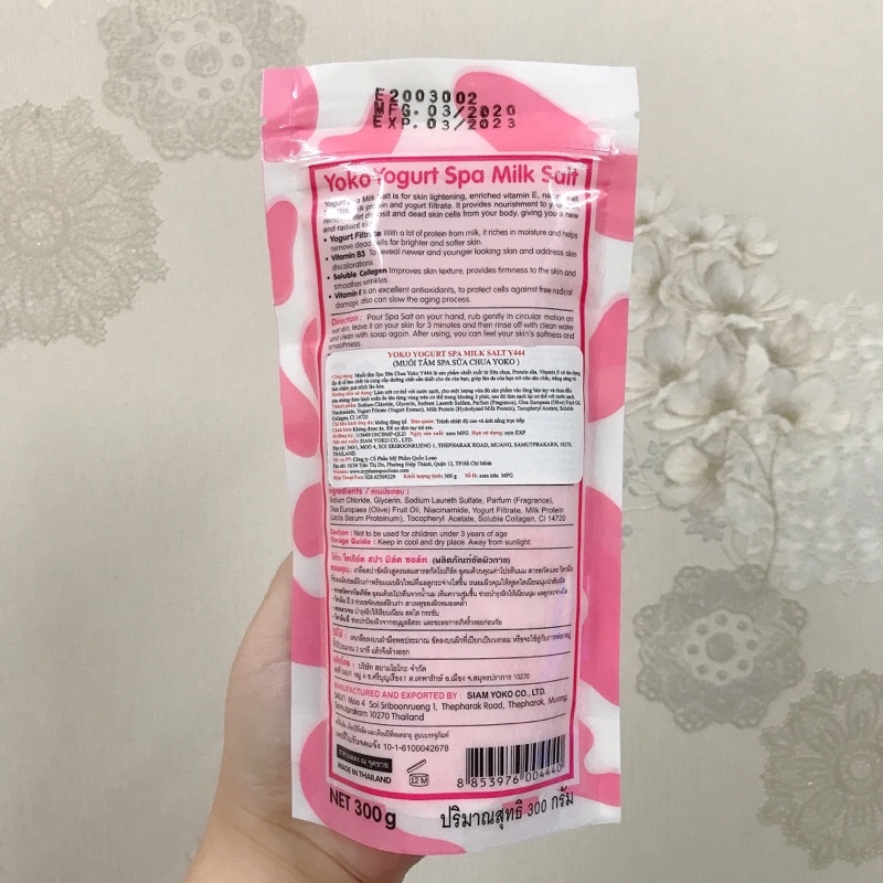 Muối Tắm Tẩy Tế Bào Chết Hương Sữa Chua YOKO Yogurt Spa 300g