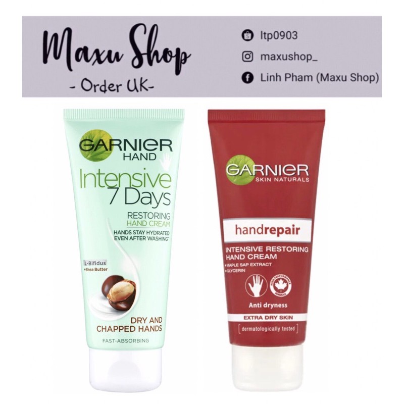 Garnier Hand Cream- Kem Tay Garnier 100ml