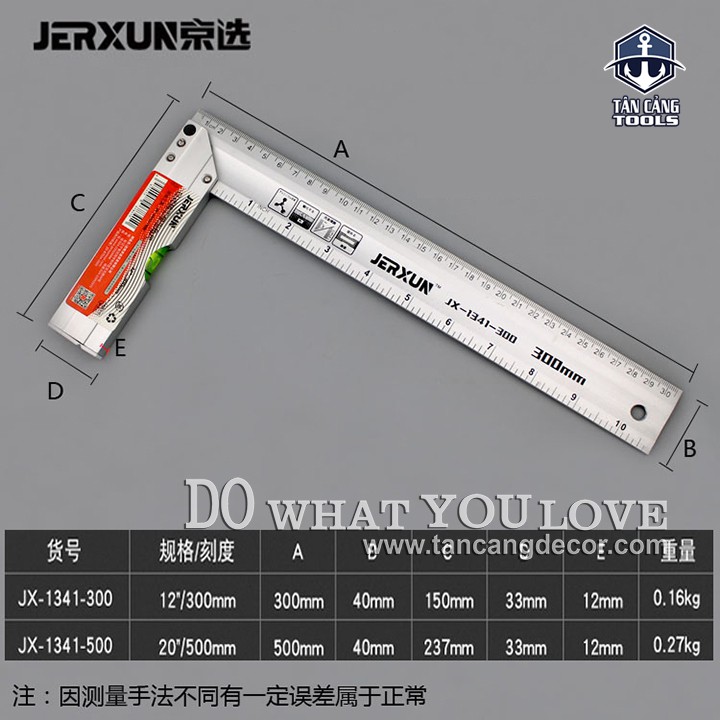 Thước Góc Vuông Nivo Jerxun JX 1341 - 300
