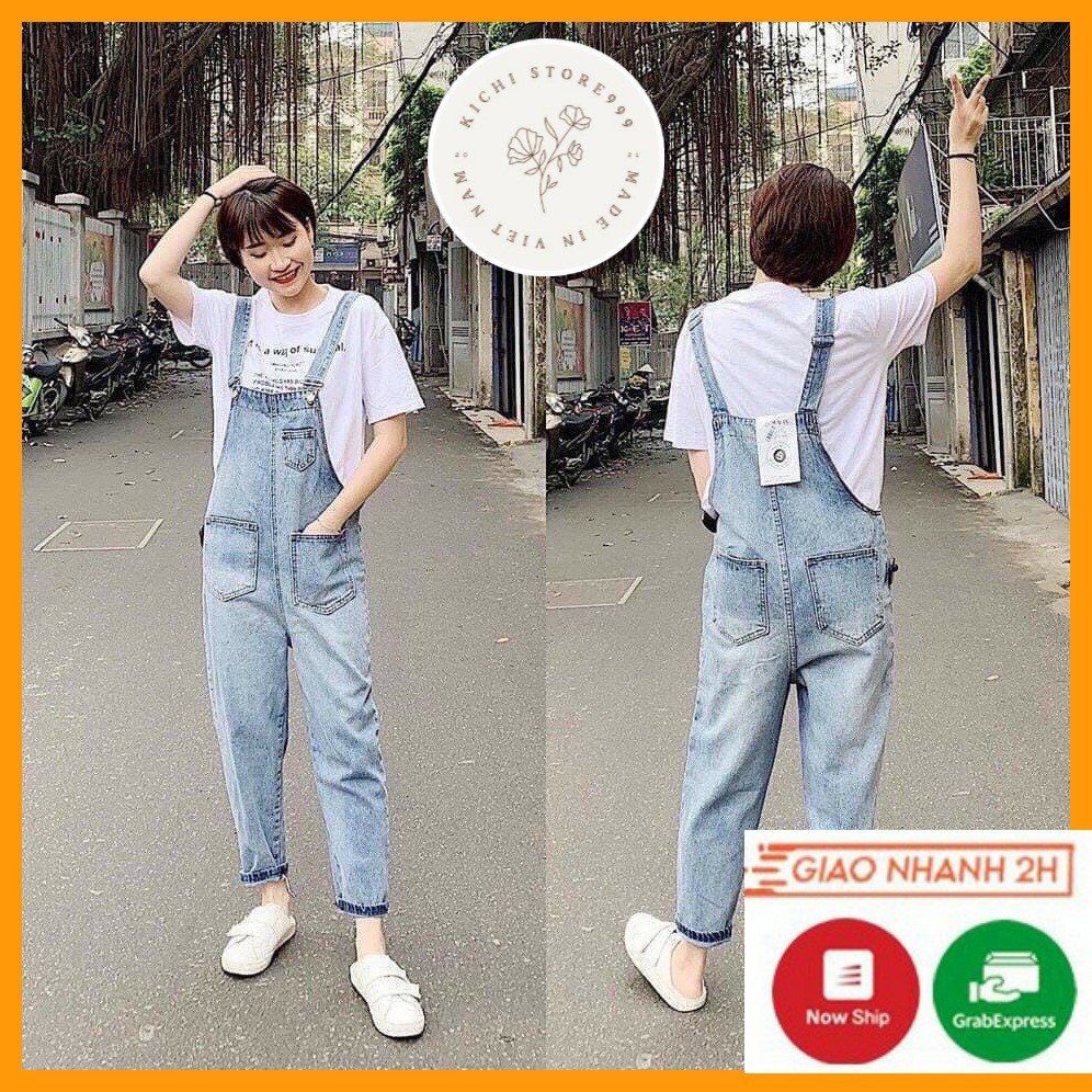 Quần Yếm thiết kế đẹp phối rách gối Kichistore , Quần Yếm Bò thoải mái khi sử dụng M010 | BigBuy360 - bigbuy360.vn