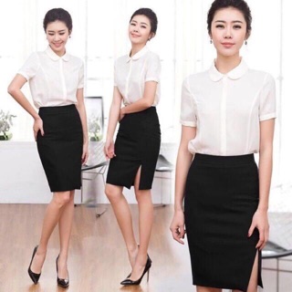 chân váy body xẻ trước