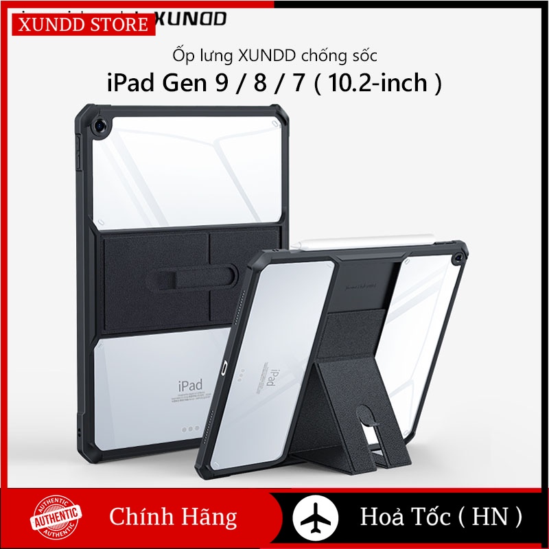 Ốp lưng XUNDD iPad Gen 9 / 8 / 7 ( 10.2-inch, 2021/2020/2019 ) Chống trầy, Chống sốc, Viền TPU, Mặt lưng chân đế