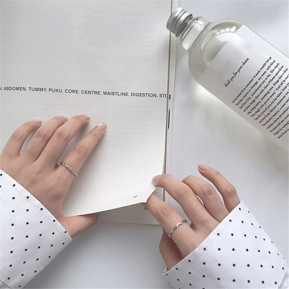 Set 2 nhẫn đơn giản phong cách Hàn Quốc sành điệu cho nữ