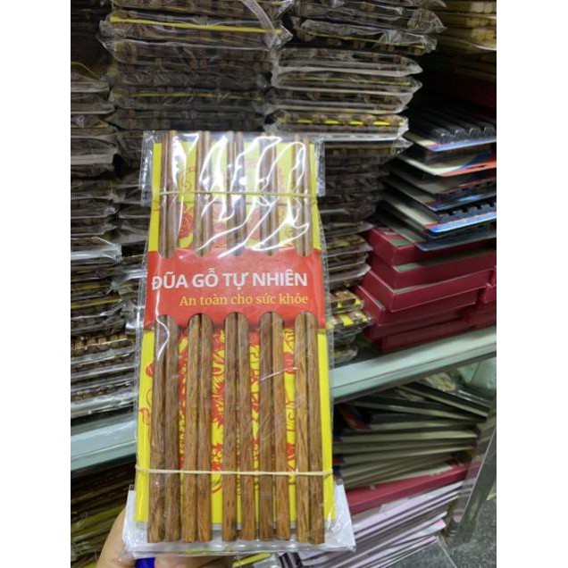 Loại 1 đũa gỗ dừa tự nhiên hai loại, khảm trai và trơn cao cấp GDTH
