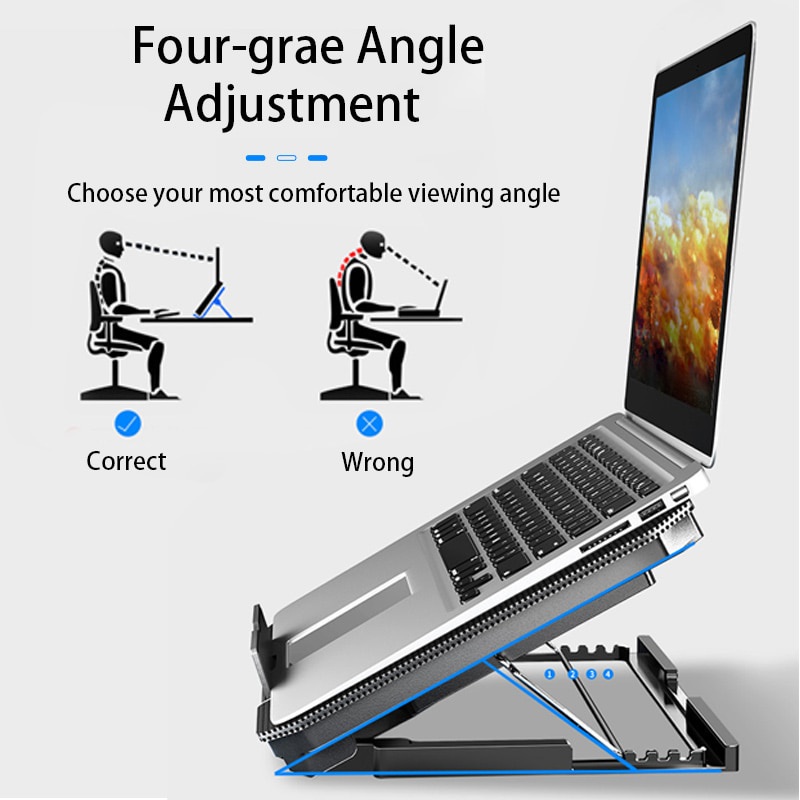 Đế giá đỡ quạt tản hút nhiệt laptop máy tính bền tốt, Quạt tản nhiệt to chạy êm làm mát cực nhanh