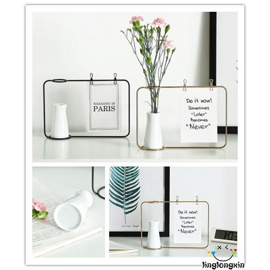 LLX-Lọ hoa tích hợp khung sắt treo ảnh/ bưu thiếp dành cho trang trí | BigBuy360 - bigbuy360.vn