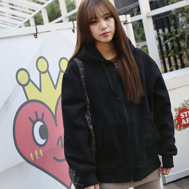 Áo Khoác Nữ Có Nón Khóa Kéo Thời Trang