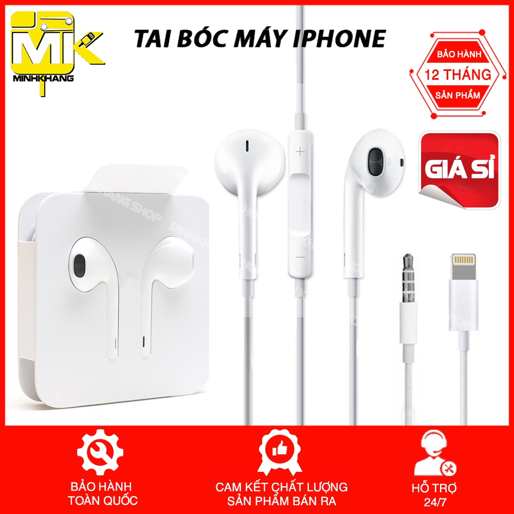 Tai Nghe Có Dây Lightning Zin Bóc Máy Cho 7 8 PLus X 11 12 13 ProMax Không Càn Kết Nối BLUTOOTH - BẢO HÀNH ĐỔI MỚI
