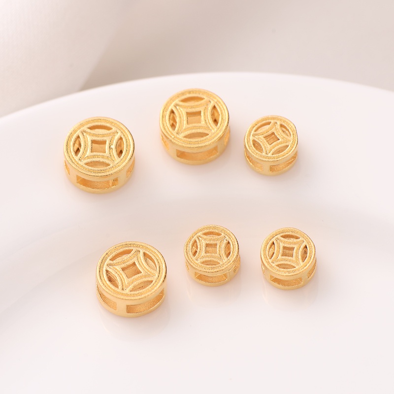 Dây Xỏ Hạt Làm Vòng Tay/Dây Chuyền Màu Sắc Hình Đồng Xu Mạ Vàng diy