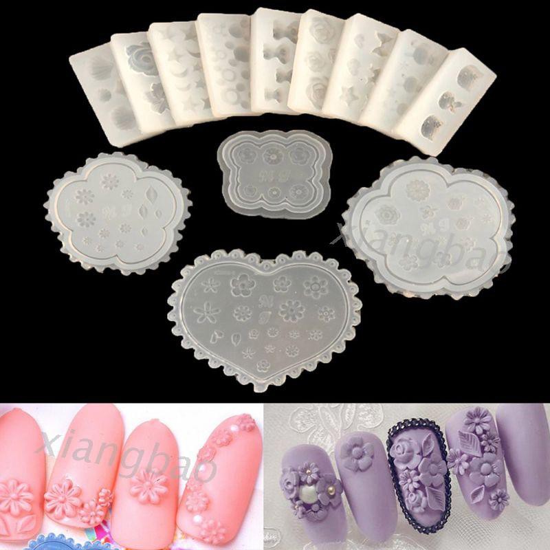 Khuôn Silicone 10m Hình Hoa 3d Trang Trí Móng Tay