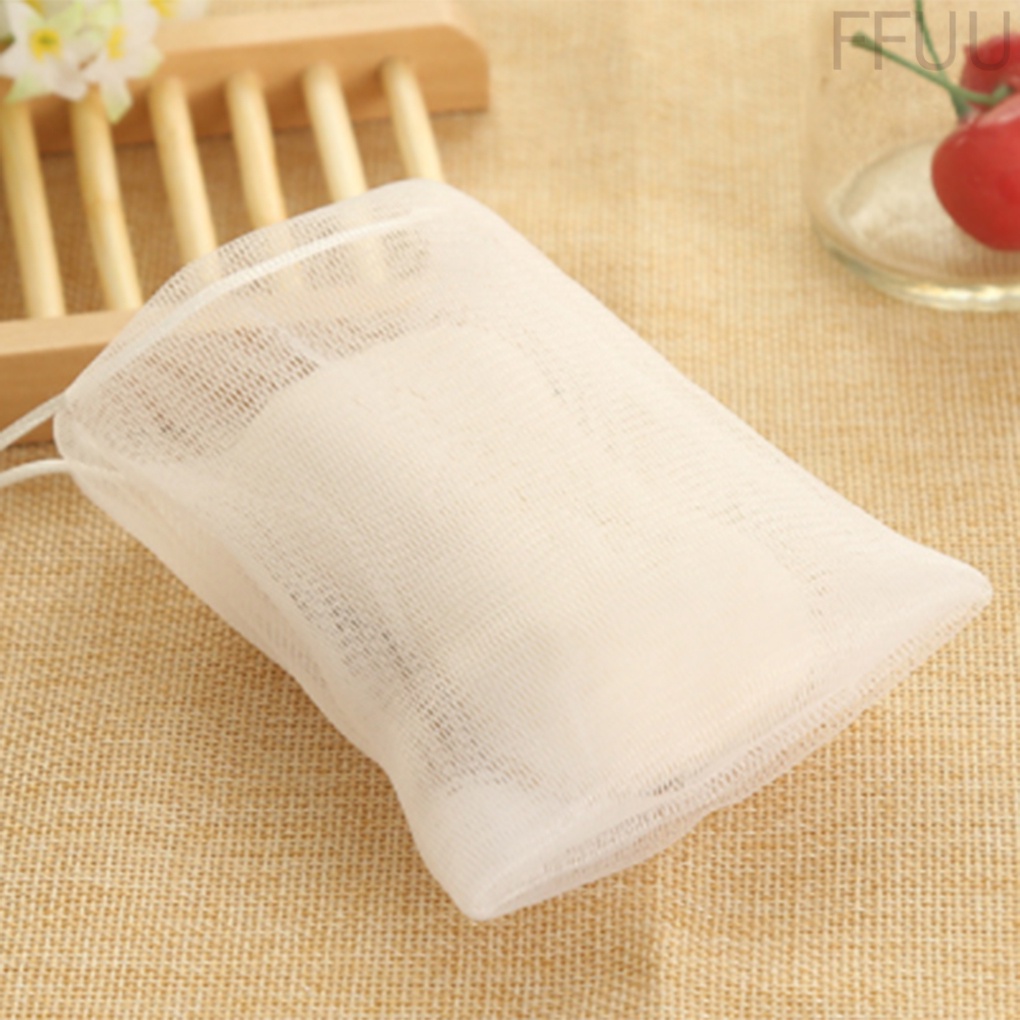 Túi lưới tạo bọt xà phòng thủ công bằng nhựa hai lớp