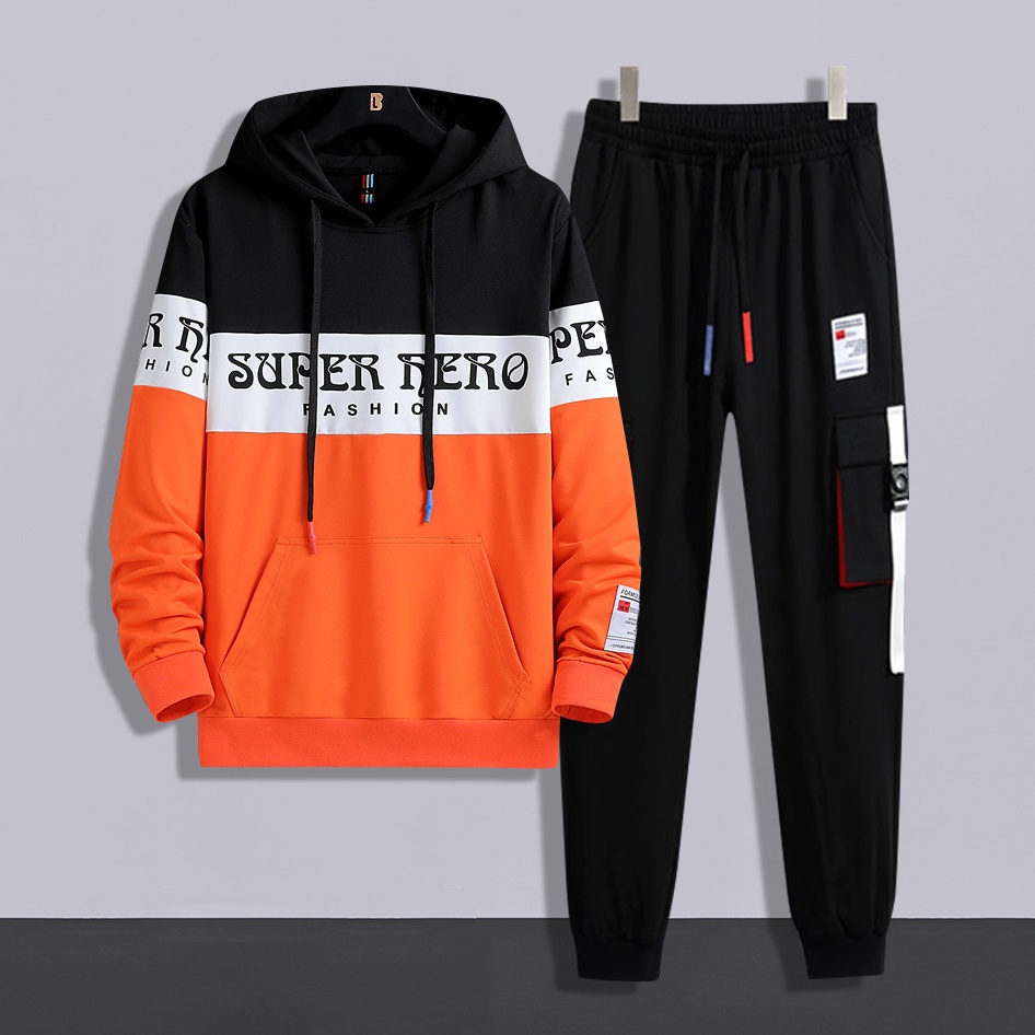 Bộ Quần Áo Nam Áo Hoodie Nỉ Dài Tay SUPER HERO Quần Jogger Bo Gấu Phong Cách Thể Thao Thời Trang Zenkonam MEN QA 160