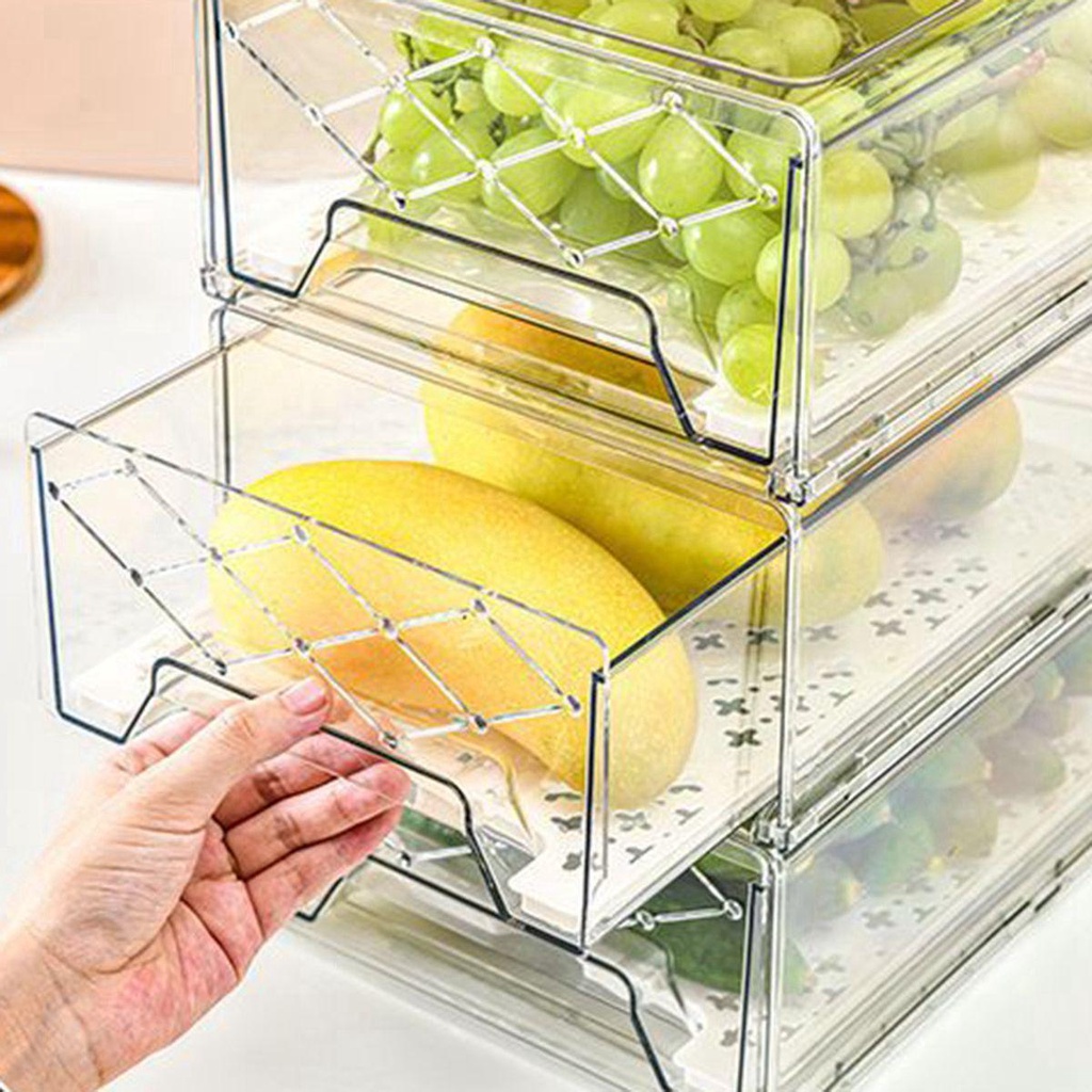 Hộp Đựng Đồ Trong Suốt Chống Trượt Có Thể Tháo Rời Tiện Dụng Cho Nhà Bếp
