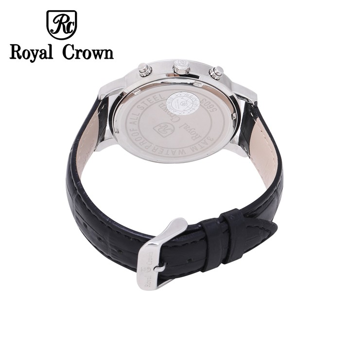 Đồng hồ nam Chính Hãng Royal Crown 5603-ST-B (dây da đen)