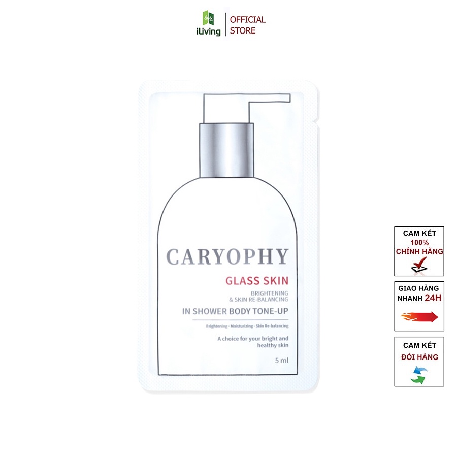 Kem dưỡng ẩm trắng da body Caryophy Glass Skin 3 in 1 5ml ILIVING-CARKDT5M