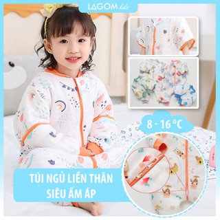 [DÀY & ẤM] Túi Ngủ Cho Bé Mùa Đông 10-20 độ | Túi Ngủ Trẻ Em Trần Bông Siêu Ấm TNTB03