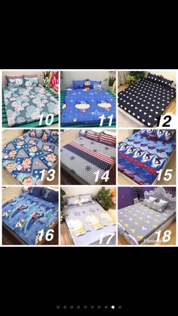 Bộ ga giường và vỏ gối combo ga gối poly được chọn mẫu
