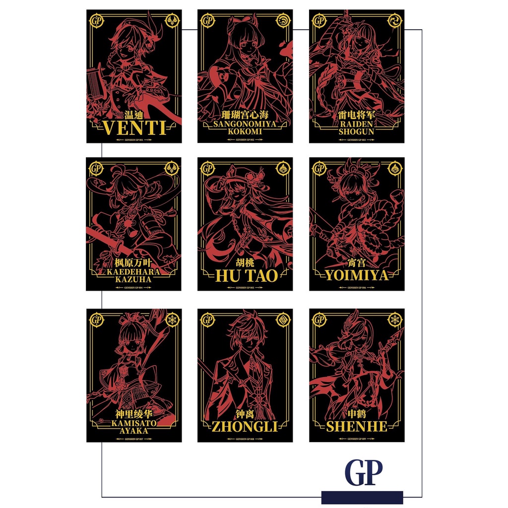 Set ảnh thẻ nhân phẩm Genshin Impact ngẫu nhiên game chibi xinh xắn mẫu mới
