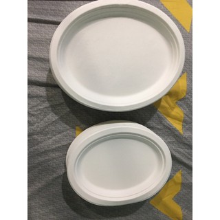 Dĩa giấy bã mía xoài 23cm  (5 cái /1 túi)