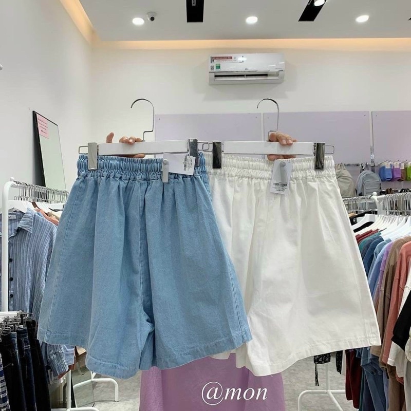 Quần short jean cạp chun ống rộng KH104, quần sooc bò chữ a dáng ullzang cho nữ | BigBuy360 - bigbuy360.vn