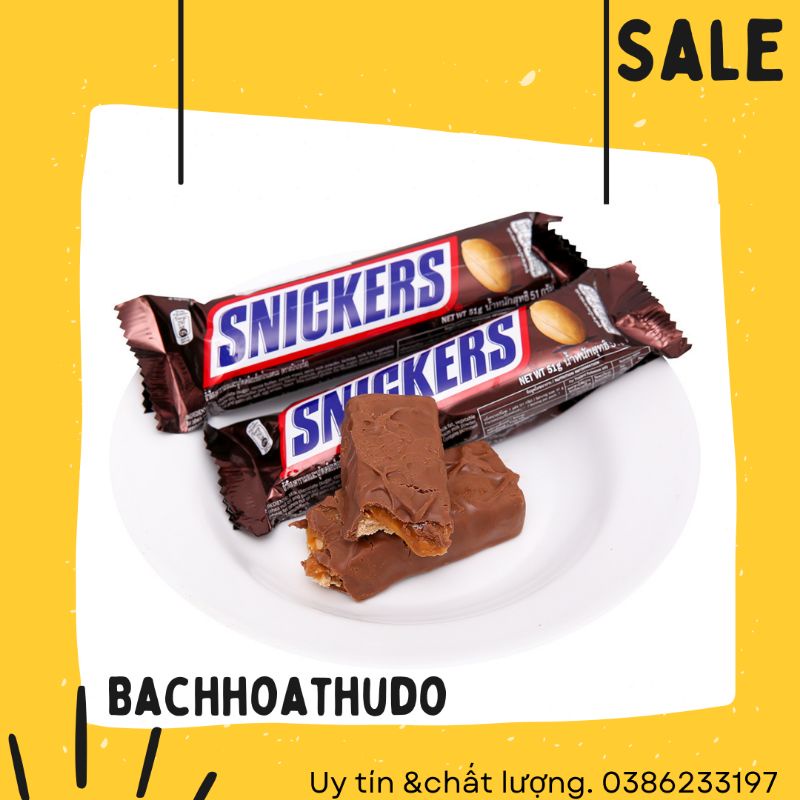 Kẹo socola nhân bơ đậu phộng Snicker thanh 51g