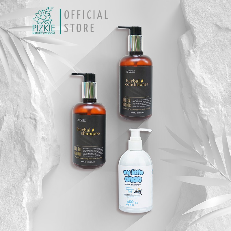 Combo Chăm Sóc Da Đầu Cho Mẹ Và Bé : Bộ Gội Xả Thảo Dược Herbal Hair Care + Dầu Gội Thảo Dược My Little AnAn