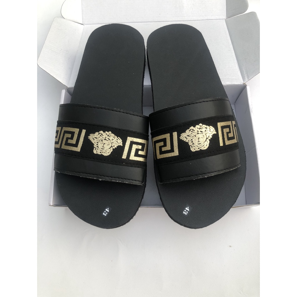 sandal đồng nai dép quai ngang nam và nữ đế đen quai đen phối màu size từ 34 nữ đến 44 nam