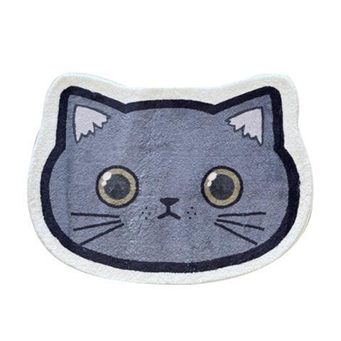 Thảm lót cửa chùi chân Hình Mèo Hoạt Hình Siêu Mềm Chống Trượt Thấm Hút Tốt