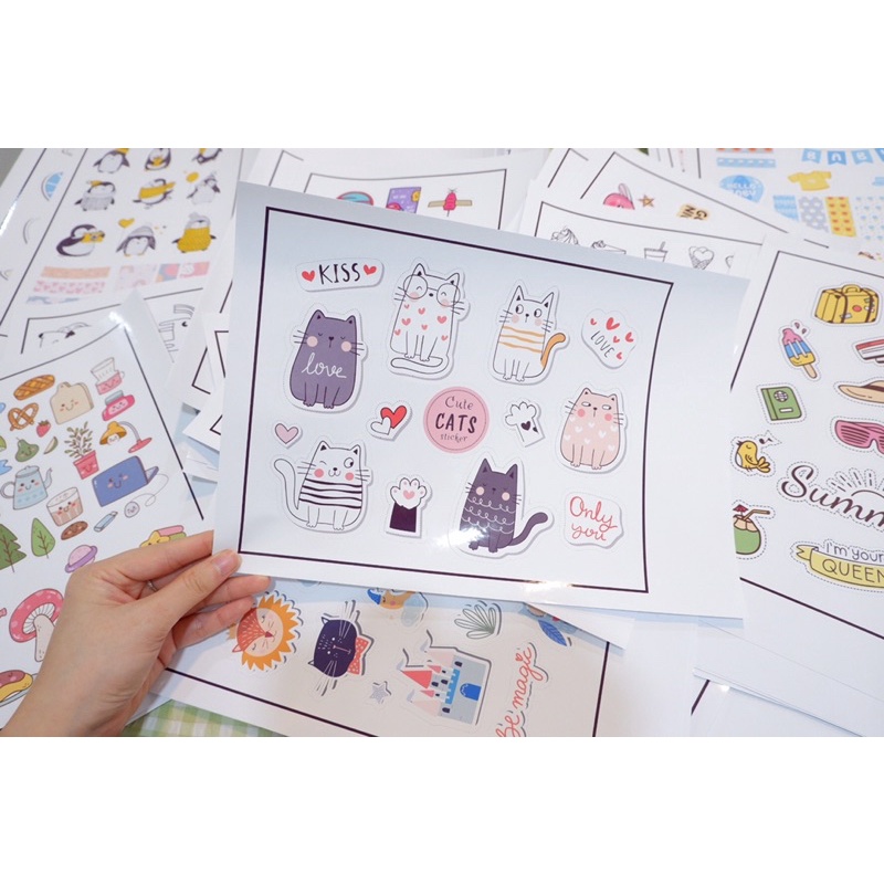 Sticker In Theo Yêu Cầu - Tem Nhãn Dán Logo Thương Hiệu - Topper Gắn Bánh Kem