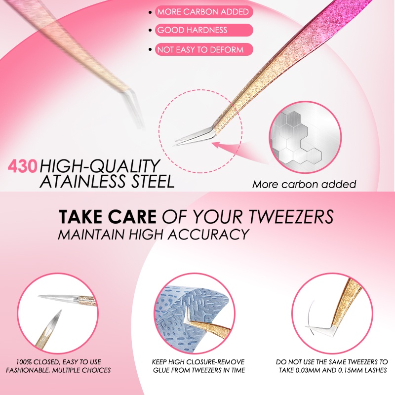 Lông mi 1Pc chấm với lông mày bằng thép không gỉ không có từ tính