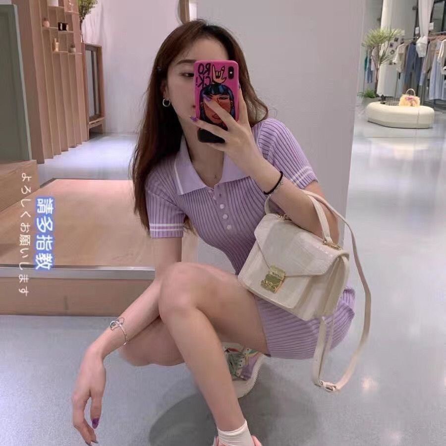 Váy ôm body polo len đan cổ bẻ chất đẹp | BigBuy360 - bigbuy360.vn